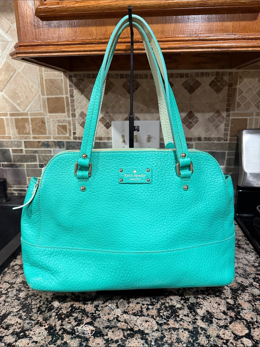 kate spade Turquoise Pebbled Leather Shoulder Bag
